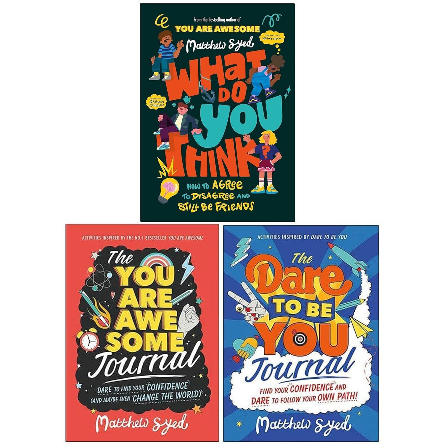 Wren & Rook Uk Ltd Unisex Matthew Syed 3 Books Collection Set (The You Are Awesome Journal, The Dare To Be You Journal & What Do You Think?) - Image 4