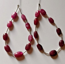 Perles en vrac ovales coupe fine rubis africain naturel 40 cts pour bijoux 5x7 - 7x9 MM-4"