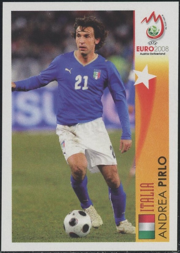 Andrea Pirlo #501 Soccer Cards 2008 Panini UEFA Euro Sticker trading card — raw and PSA graded price guide
