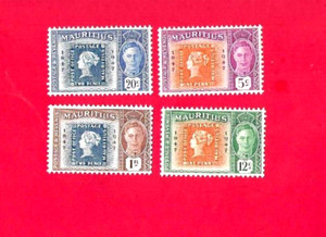 MAURITIUS # 225-228 1948 1ST POSTAGE STAMP CENTENARY MINT NH SET 😁
