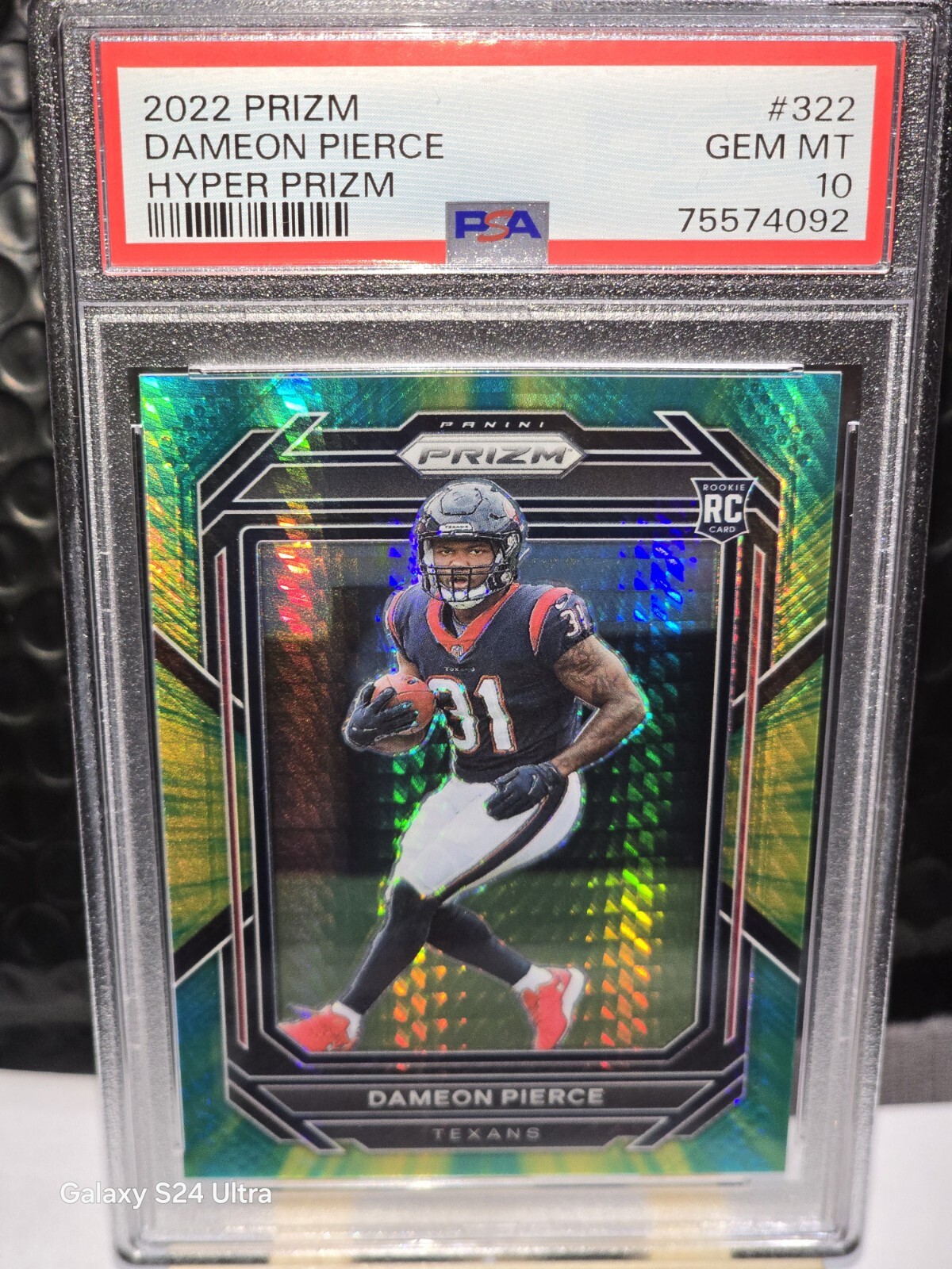 2022 Panini Dameon Pierce Green Hyper Silver Prizm Rc /175 #322 Psa 10💎🌱