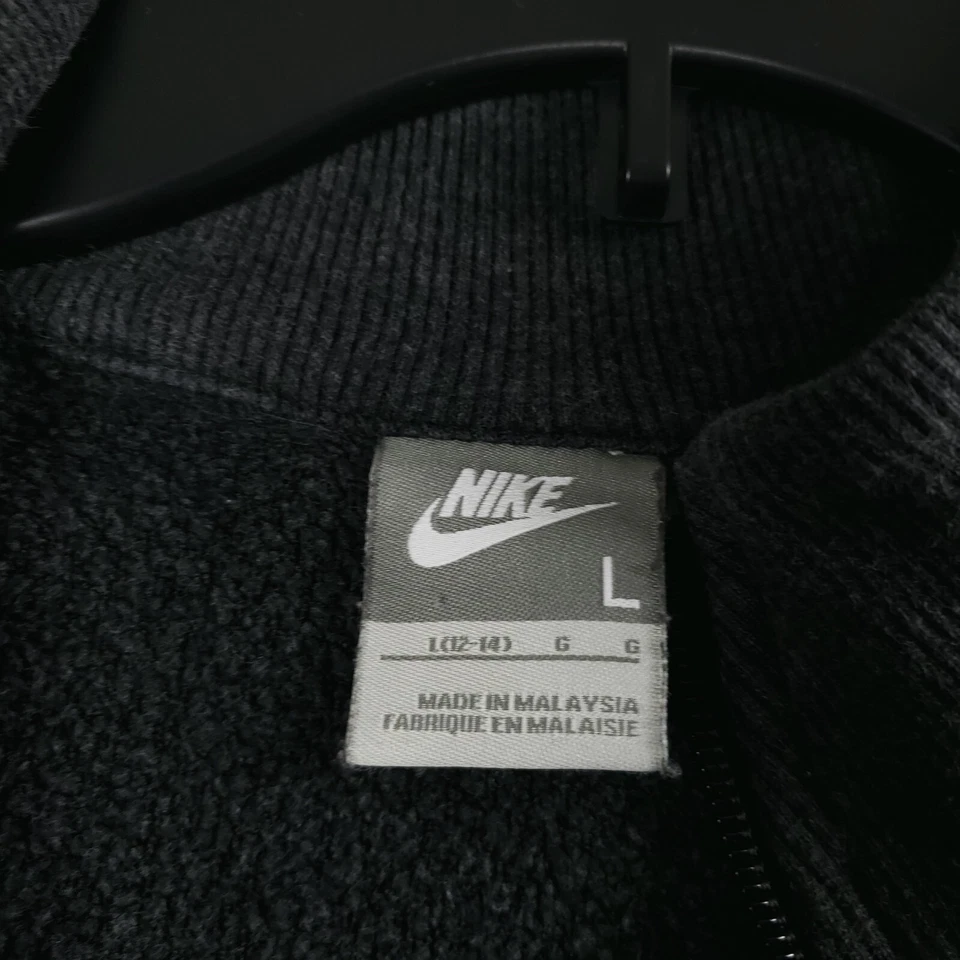 Suéter para mujer Nike talla grande L gris cremallera completa manga larga suéter Foto 3 de 4