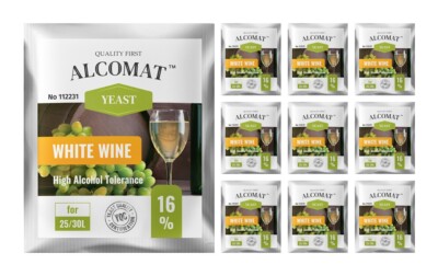 10 x Weißweinhefe Alcomat White Wine Yeast HAT 16% Gärhefe Wein Weinhefe Weißwei