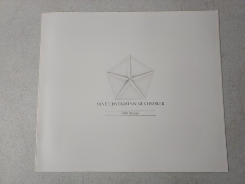 Vintage 1989 Chrysler Fifth Avenue Sedan Car Brochure 10 1/2" x 12 1/2"