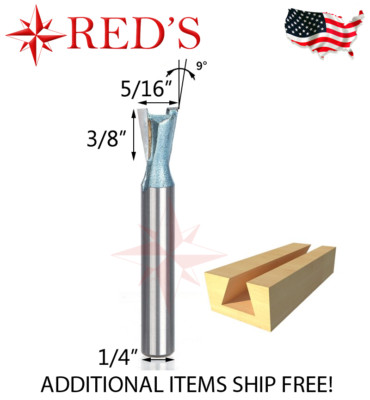 Tideway Carbide IND LC03030504 5/16'' x 9° dovetail 1/4'' shank router bit