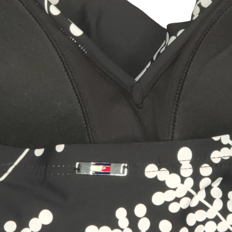 Tommy Hilfiger Traje de Baño de Una Pieza Negro Blanco Estampados Acolchado Volantes Pecho 16 Nuevo con Etiquetas Foto 4 de 4