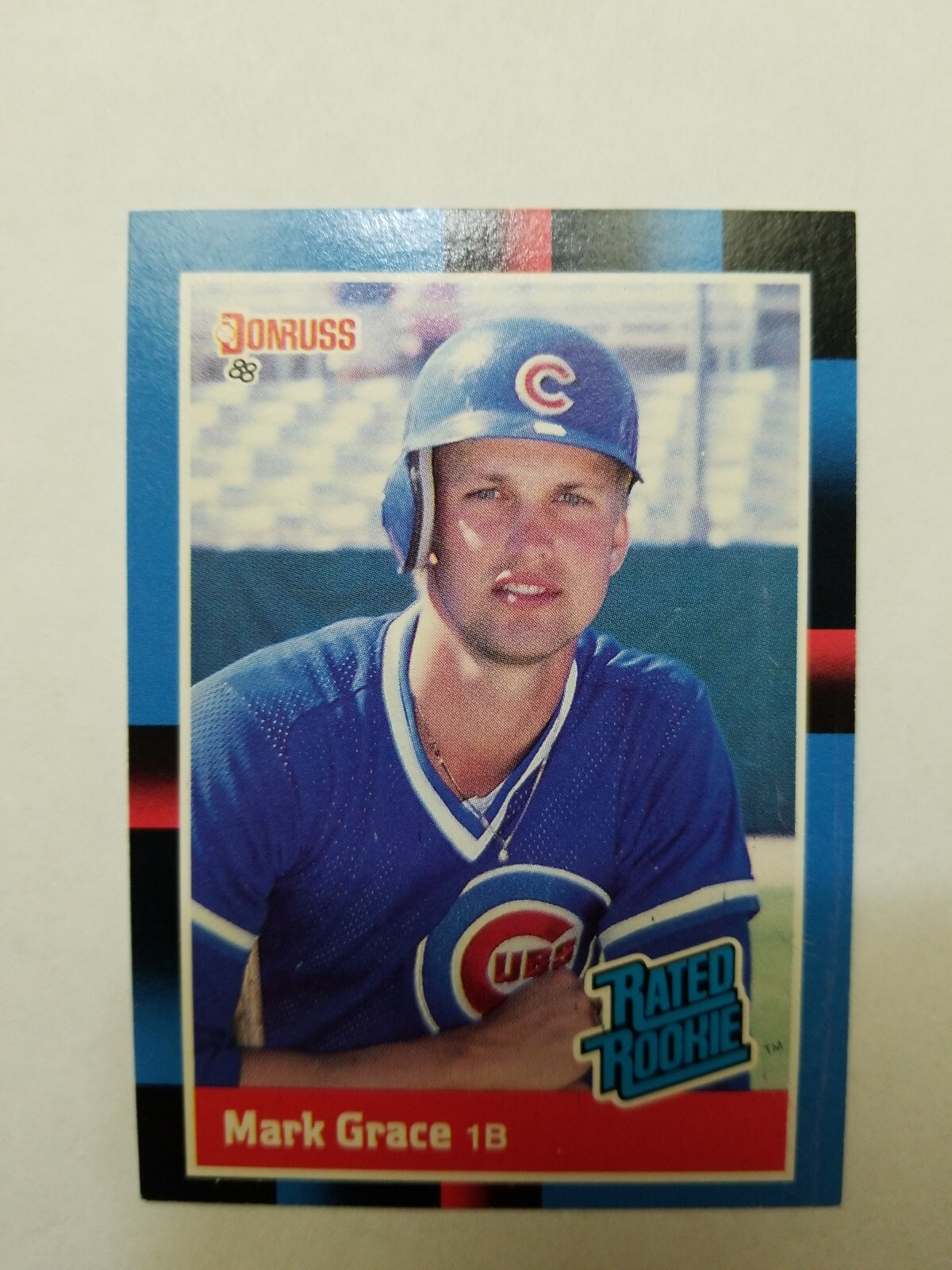 1988 Donruss Rated Rookie Mark Grace #40 RC Last Line Starts (159)