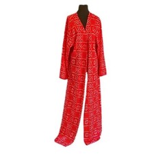 Handmade African print kimono Ankle length Long Sleeves Ankle Length Sz 12 NEW