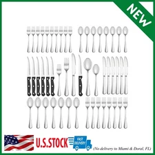 48 Pcs Silverware Set for 8 Stainless Steel Flatware Cutlery Utensil Kitchen New
