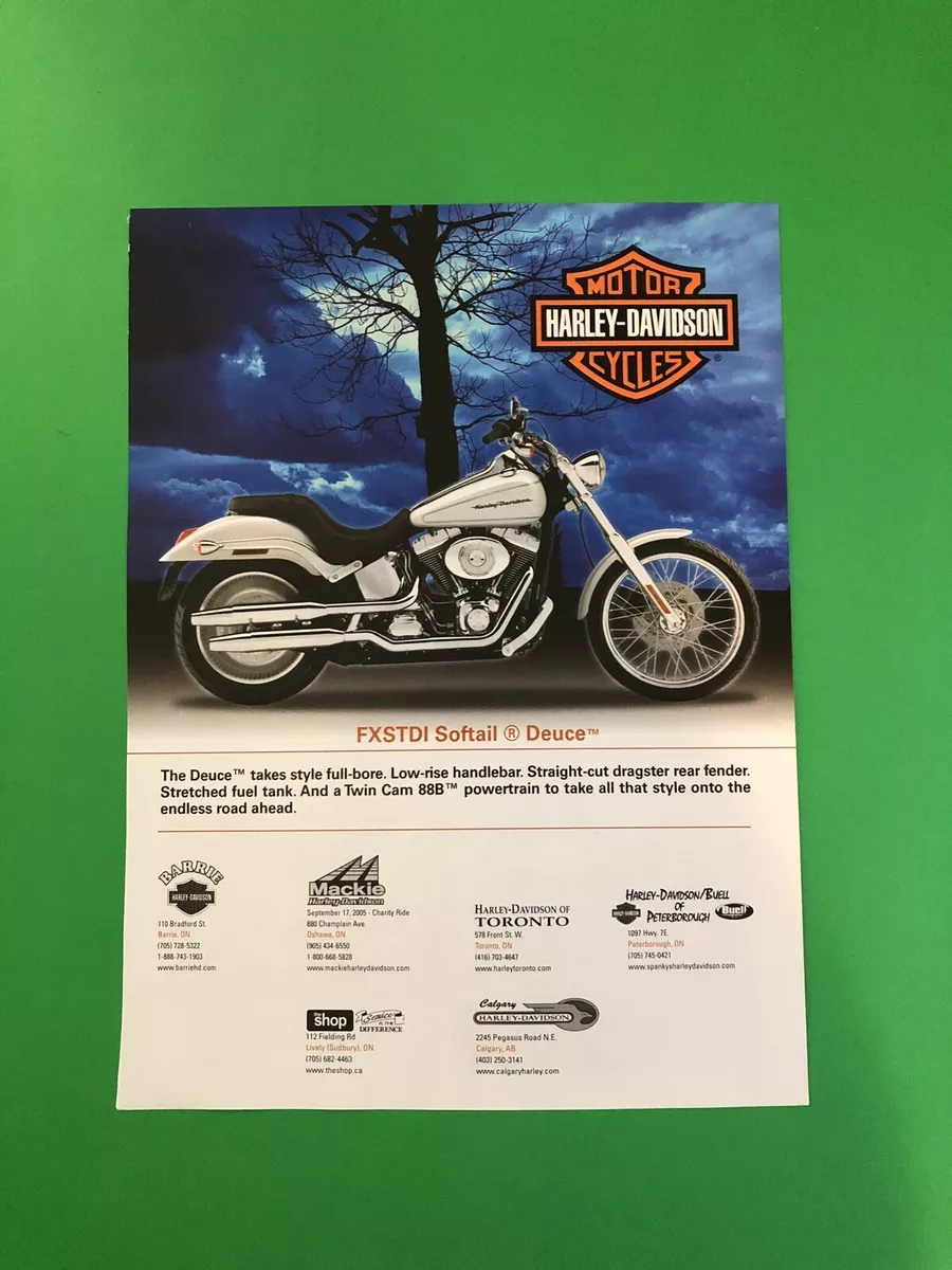 HARLEY DAVIDSON SOFTAIL DEUCE ORIGINAL VINTAGE PRINTED AD ADVERTISEMENT