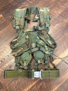 Us Military Woodland Enhanced Load Bearing Tactical Vest Lbv W Alice Lc 2 Belt Ebay