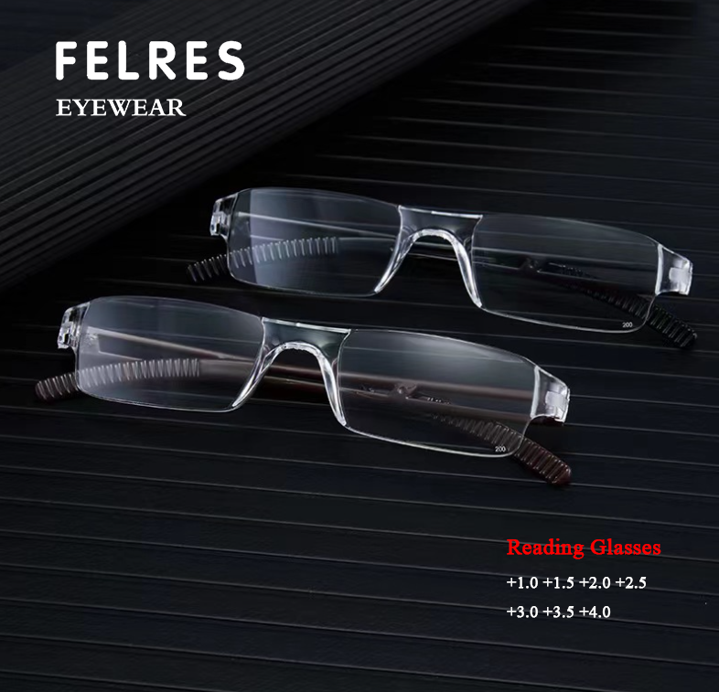 Pairs Square Siamese Lens Reading Glasses Unisex Rimless
