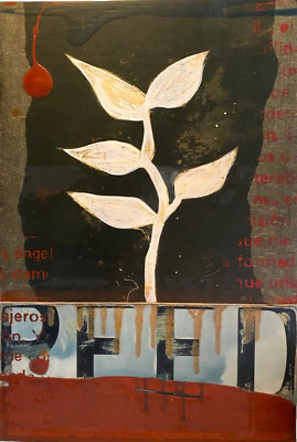 JOHN RANDALL NELSON MIXED MEDIA  EXPRESSIONISM FOLK ART PAINTING ALUMINUM WOOD