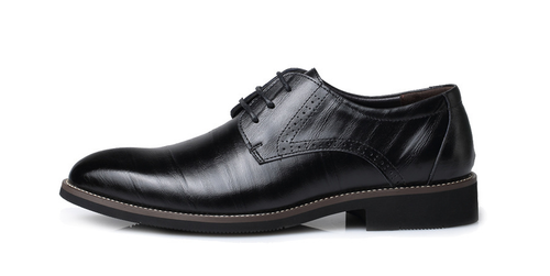 Men's Pu leather Inner & outer leather Rubber sole rivet Black dress shoes size