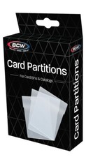 Pack of 12 BCW Clear Collectible Trading Card Bin Partitions