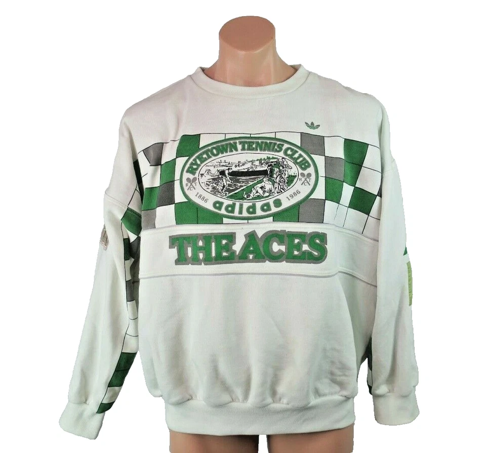 Lote De Colección Años 80 Adidas Ryetown Club de Tenis Sudadera y Bolsa de Gimnasio de Lona Talla XL Foto 2 de 4