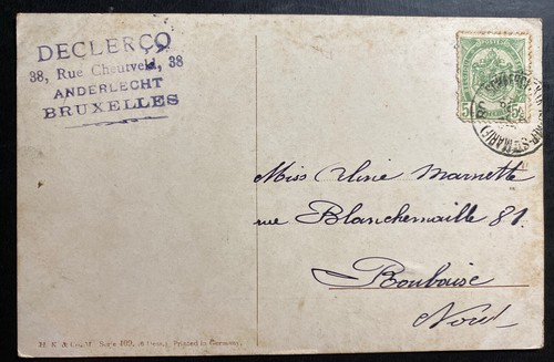1890s Belgium Color Picture postcard Cover Leopard Hunting - Picture 2 of 2