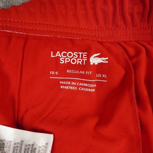 LACOSTE Sport Pants Mens 6 Extra Large Red Tennis Run Resistant Track ColorBlock - Picture 11 of 12