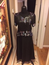 NWOT FORMAL BEADED SEQUINED TOP, BLK SKIRT JONES NY, BLK PANTS STYLE  CO. 8-10