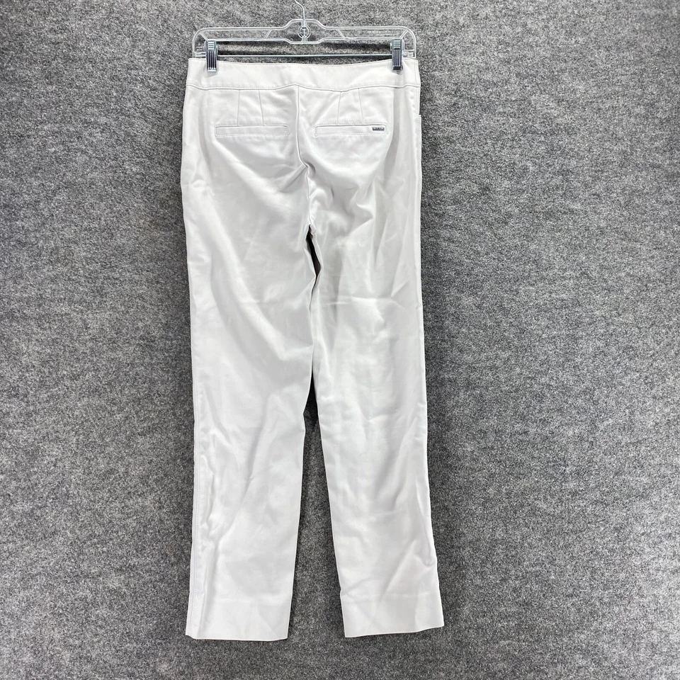 White House 黑色市场裤女式 2 灰色中腰修身踝平前 — 第 2/4 张图片