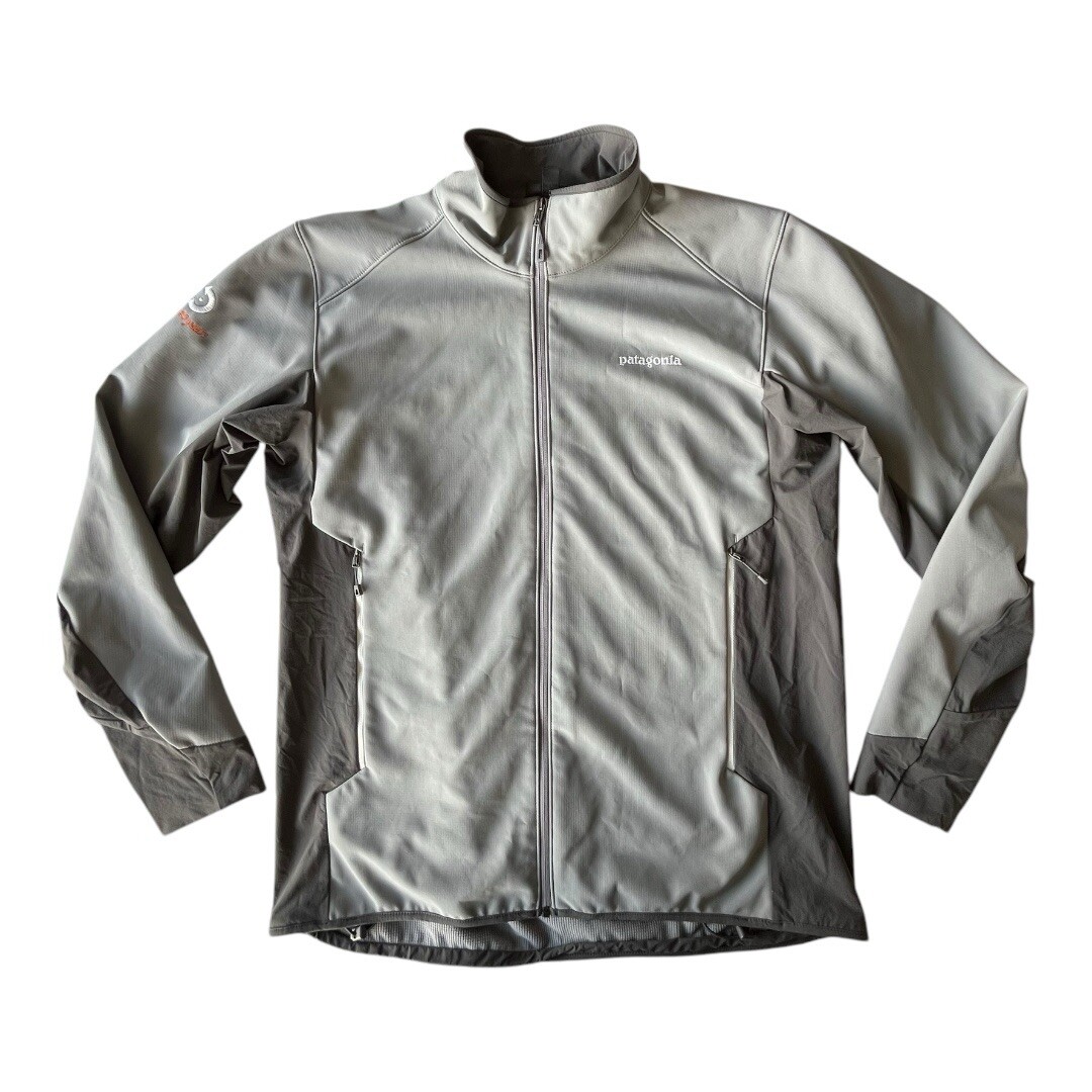 Patagonia Mens XXL 2XL Grey Polartec Adze Hybrid Softshell Full Zip Jacket
