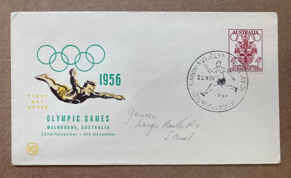 Lote 4 capas australianas de 1º dia de emissão 1956 Olimpíadas J Monash com faixas de comedor de formigas - Imagem 3 de 4