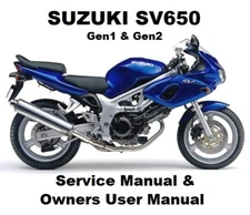 SUZUKI SV650 Motorcycle Owners Workshop Service Repair Manual PDF files SV 650