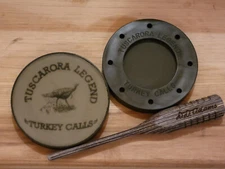 New D.D Adams Tuscarora Legend Glass/Slate Turkey Call "OVER UNDER" 4" dia  NWTF