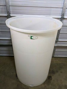 Terracon Open Top Flat Bottom Cylindrical Tank Plastic PE Drum Approx 150 Gallon