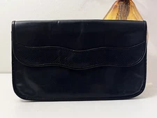 Vtg Ashfield Leather at Greenbrier Resort Purse Burgundy Dark Blue  Shoulder Bag