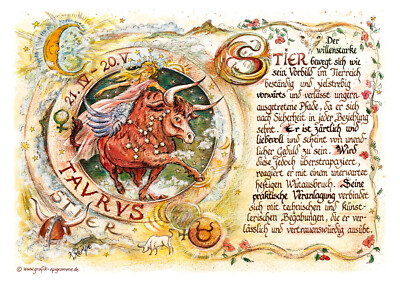 Geschenk Deko Karte Sternzeichen Stier