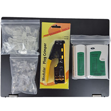 Modular Plug Crimper and RJ45 RJ11 Network Cable Tester With Cat 5 Connectors