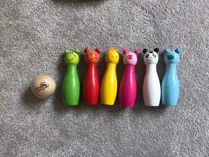 wooden animal skittles