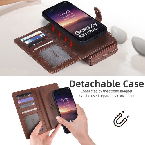 Detachable Wallet Case For Samsung Galaxy S25 S24 S23 Ultra Crossbody Card Slots - Picture 4 of 42