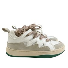 Steve Madden Roaring White/Green Double Laced Platform Sneakers Size 6M