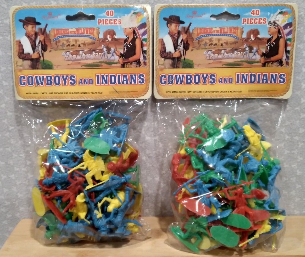 Imperial Toys Legends Of The Wild West Cowboys And Indians 80pcs Plastic  Figures