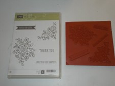 Stampin'Up SO VERY GRATEFUL clear-mount stamp set of 5 NEW Sentiments/Flowers