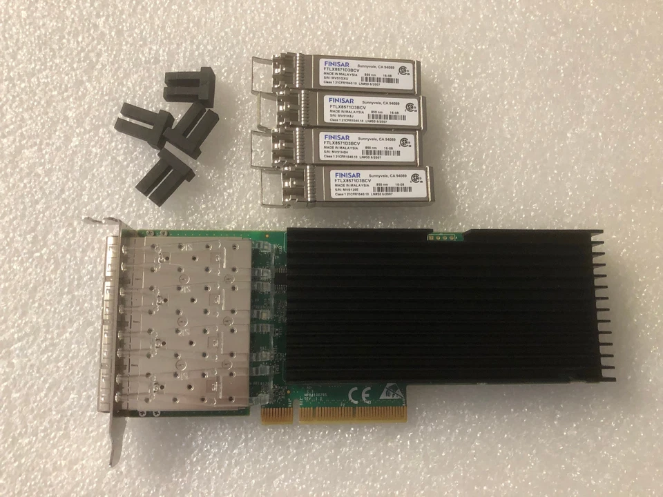 Silicom PE310G4SPI9LB-SRD Quad Port 10G Network Adapter W/4 10G SFP Transceiver - Image 2 of 3