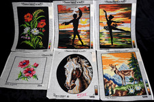 Vintage MARGOT Needlepoint Tapestry Embroidery Canvas Lot 6 France UNUSED