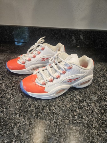 Reebok Question Low Allen Iverson White/ Orange Youth Size 5 FY2344