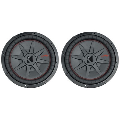 (2) Kicker 48CWRT124 COMPRT12 2000W 12'' DVC 4-Ohm Shallow Car Subwoofers Subs