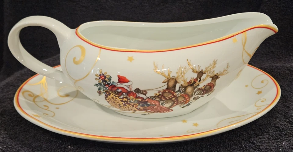 Williams-Sonoma ’Twas the Night Before Christmas Gravy Boat w/ Underplate – Rare - Image 2 of 4