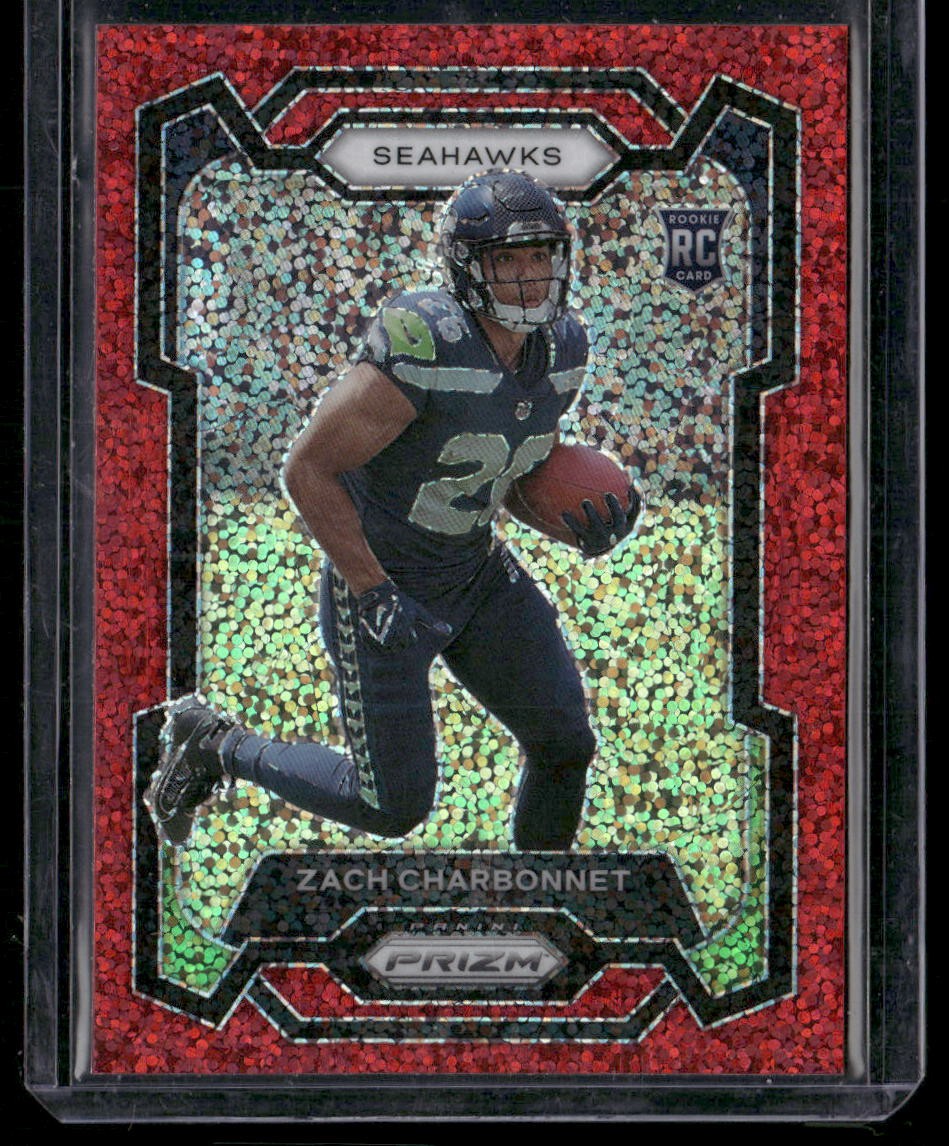 2023 Panini Prizm #392 Zach Charbonnet Red Sparkle