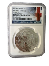2024 Great Britain £2 1oz Silver Britannia and Liberty First releases