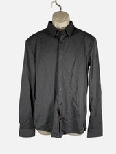 HUGO by Hugo Boss Men's Grey Ermo Slim Fit Button Down Shirt Size L