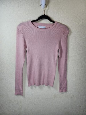 NWT Primark Pink Ribbed Knit Long Sleeve Top Sustainable Viscose Small US 6-8