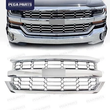 Front Upper Bumper Grille Chrome For 2016-2018 Chevrolet Silverado 1500 84134045
