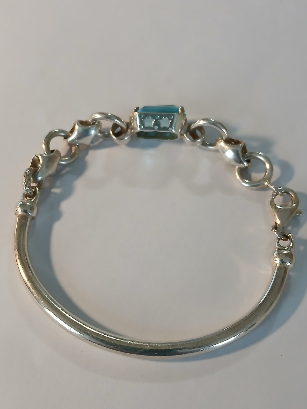 Vintage Solid Sterling Silver & Aquamarine Blue T… - image 10