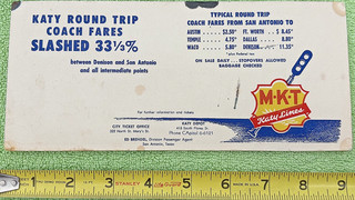 1940's Missouri Kansas & Texas Railroad Ink Blotter San Antonio KATY Railway Ad