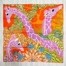 HERMES Carre 90 The Three Graces Giraffe Silk Scarf Alice Shirley 90cm no box